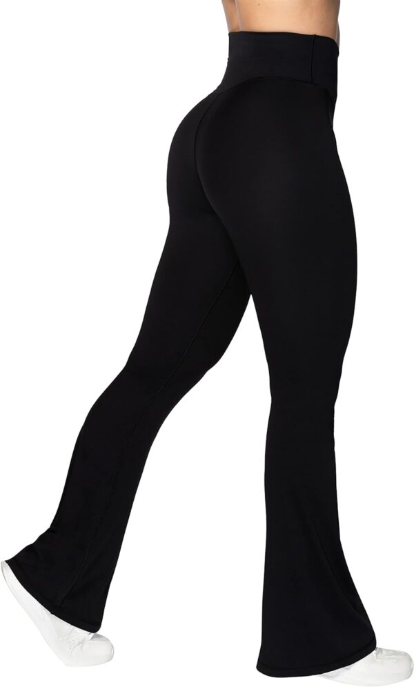 Sunzel Flare Leggings, Crossover Yoga Pants with Tummy Control, High-Waisted and Wide Leg - Image 3