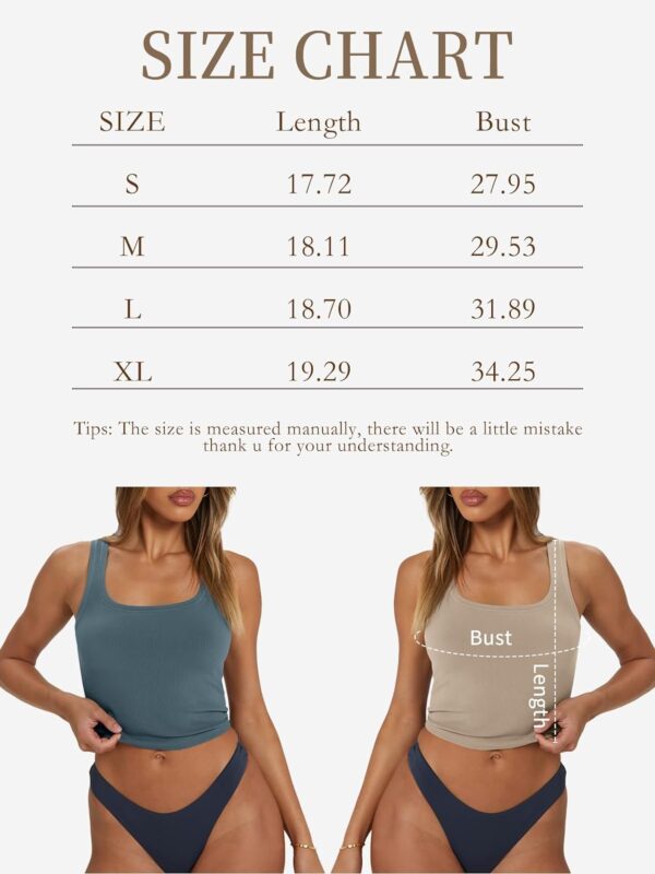 Trendy Queen Womens Square Neck Ribbed Tank Tops Sleeveless Crop Tops Summer Clothes - Image 6